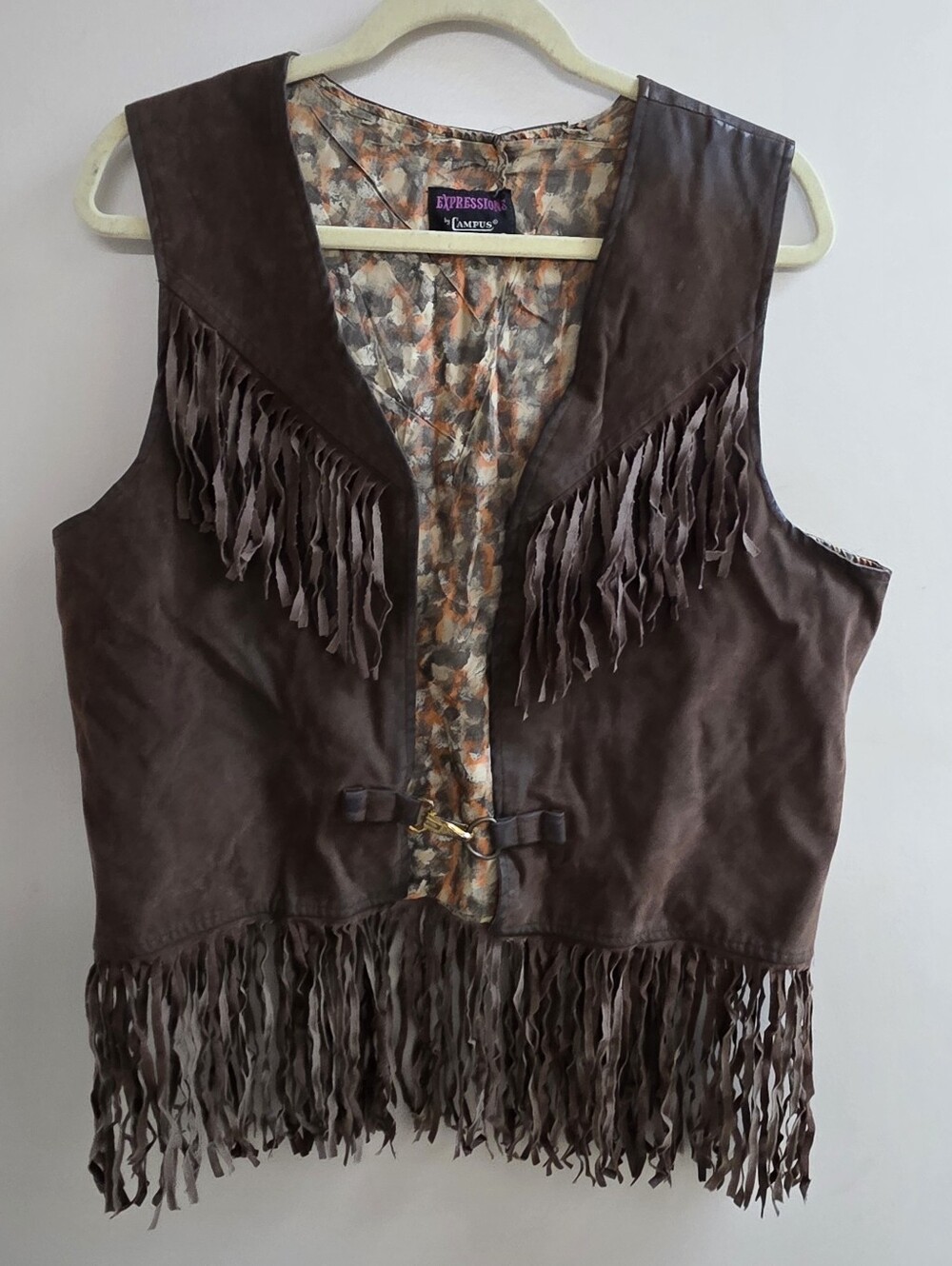 Vintage Campus Expressions Mod Fringe Vest Large